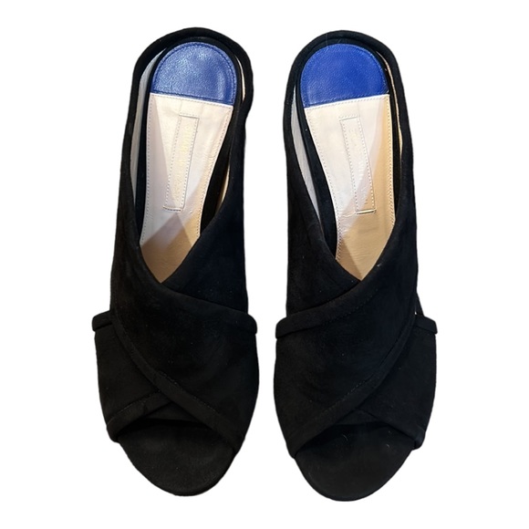 STUART WEITZMAN Suede Criss-Cross Block Heel Mule Sandals Size 7.5 - Picture 4 of 13